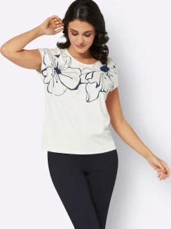 Shirts| Shirt ecru-rosé-bedruckt