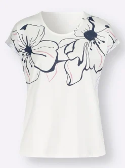 Shirts| Shirt ecru-rosé-bedruckt