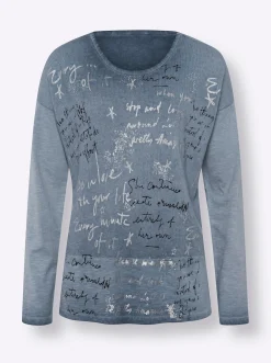 Shirts|heine Shirt rauchblau-bedruckt