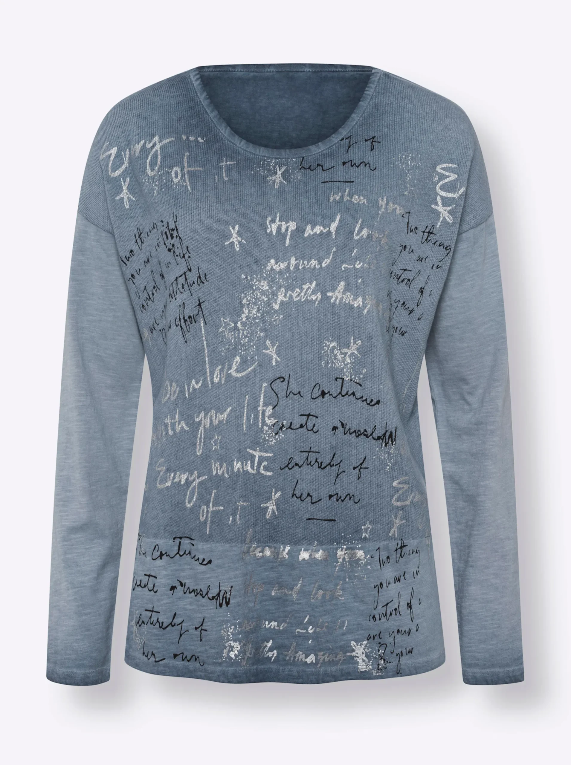 Shirts|heine Shirt rauchblau-bedruckt