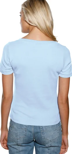 Strandmode|Shirts|heine Shirt aus Rippenware bleu