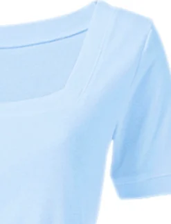 Strandmode|Shirts|heine Shirt aus Rippenware bleu