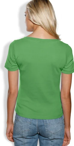 Strandmode|heine Shirt aus Rippenware grün
