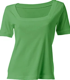 Strandmode|heine Shirt aus Rippenware grün