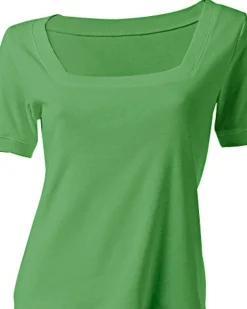 Strandmode|heine Shirt aus Rippenware grün