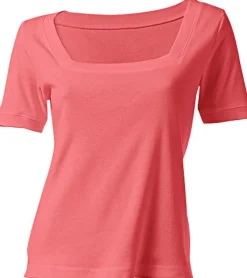 Basics|heine Shirt aus Rippenware koralle
