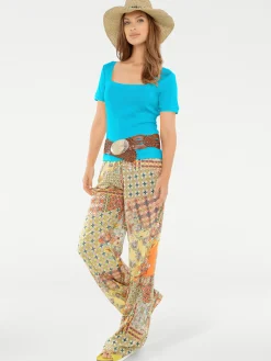 Strandmode|Shirts|heine Shirt aus Rippenware aqua
