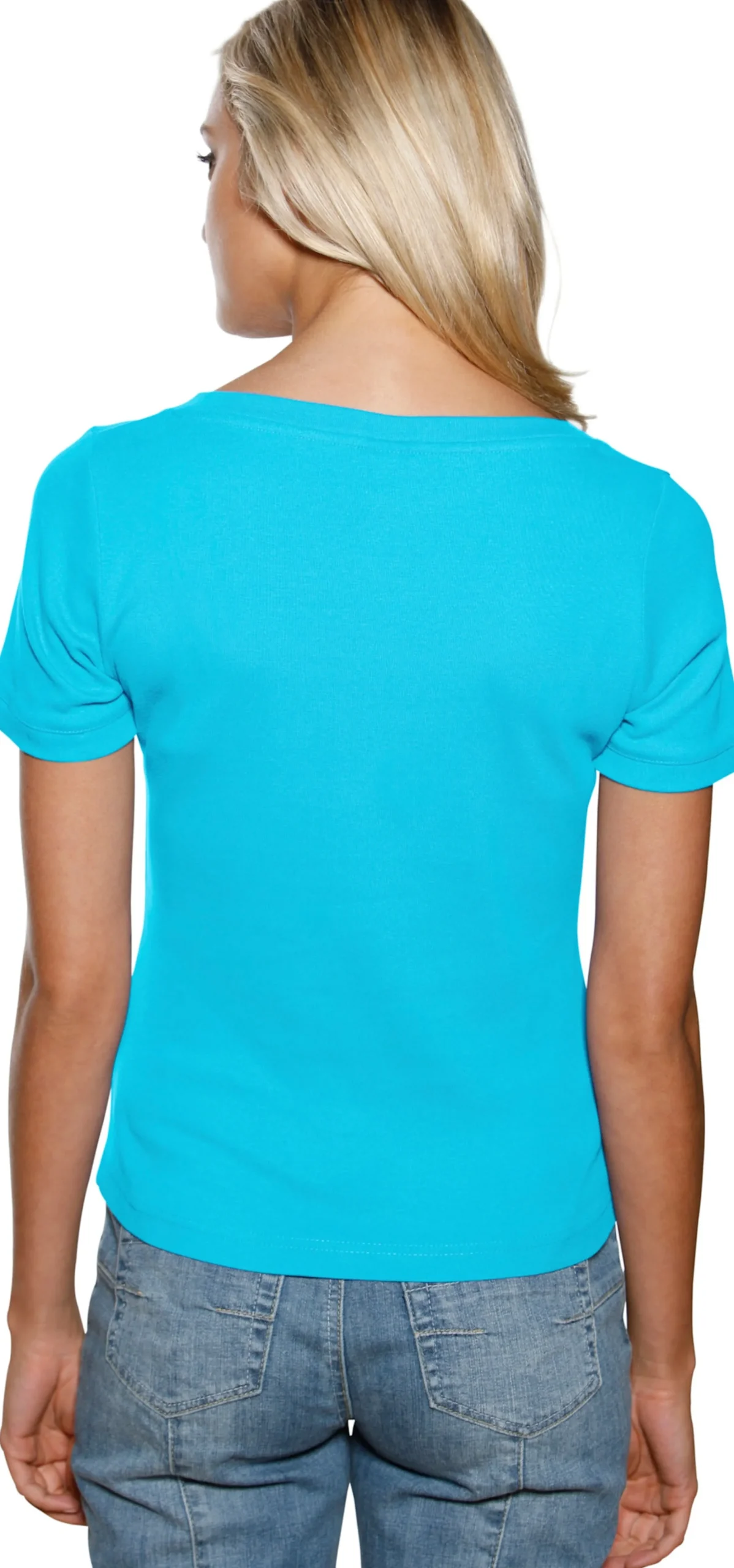 Strandmode|Shirts|heine Shirt aus Rippenware aqua