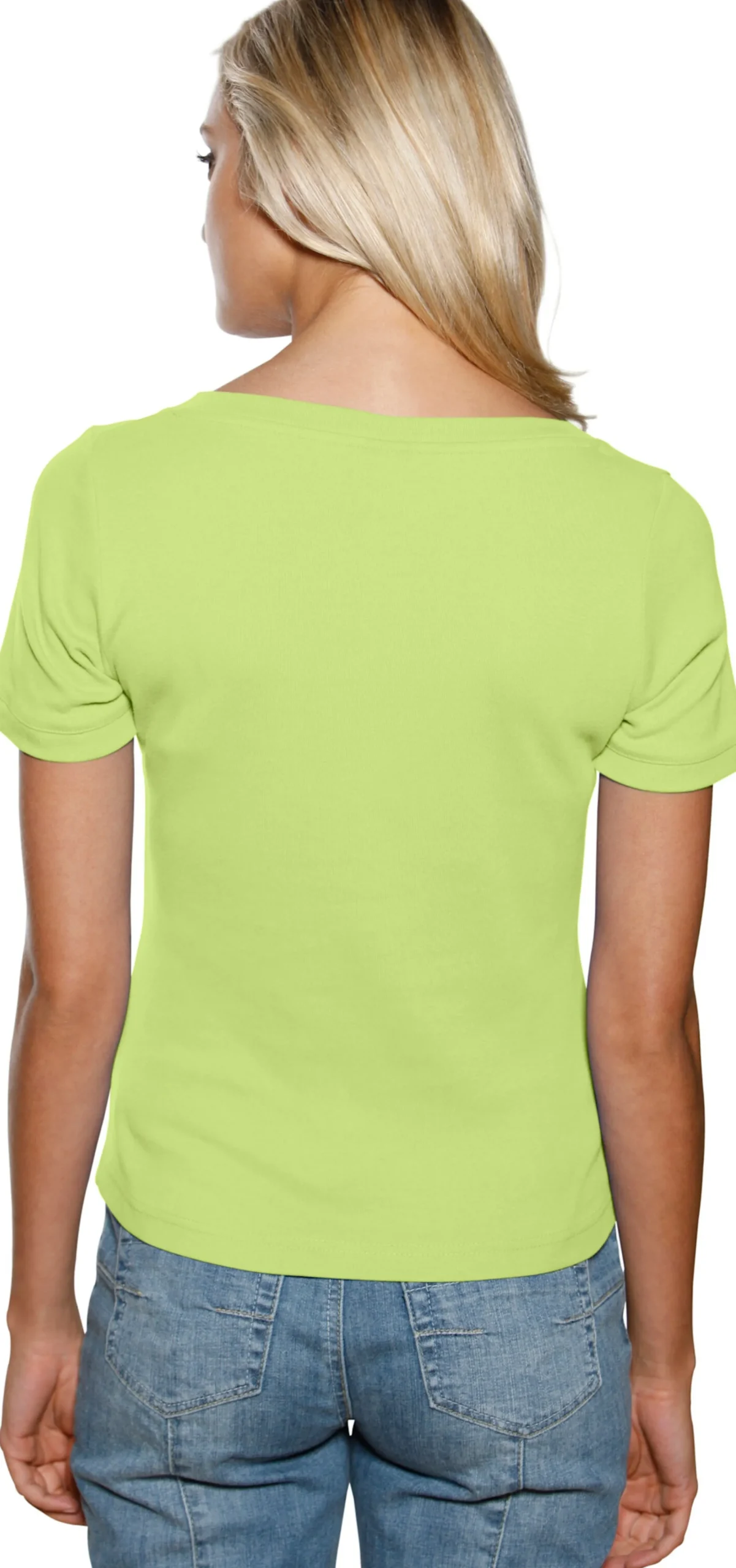 Strandmode|heine Shirt aus Rippenware kiwi