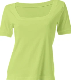 Strandmode|heine Shirt aus Rippenware kiwi