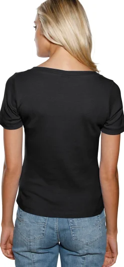 Basics|heine Shirt aus Rippenware schwarz