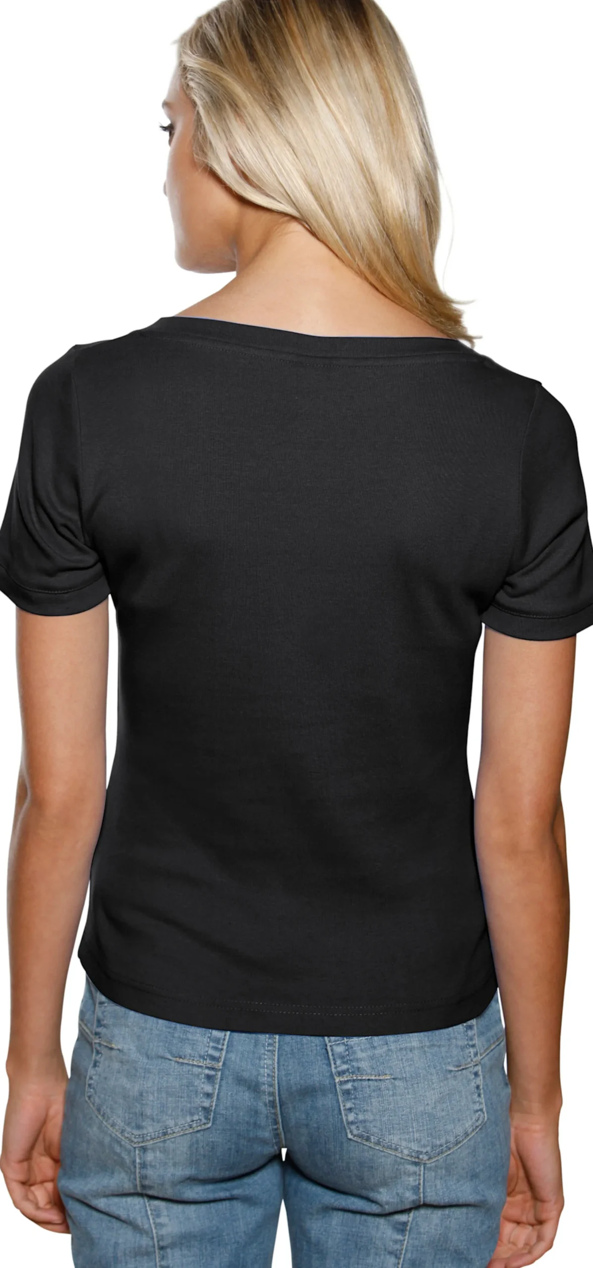 Basics|heine Shirt aus Rippenware schwarz