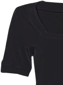 Basics|heine Shirt aus Rippenware schwarz