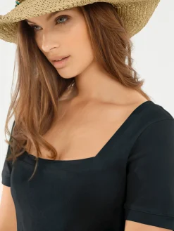 Basics|heine Shirt aus Rippenware schwarz