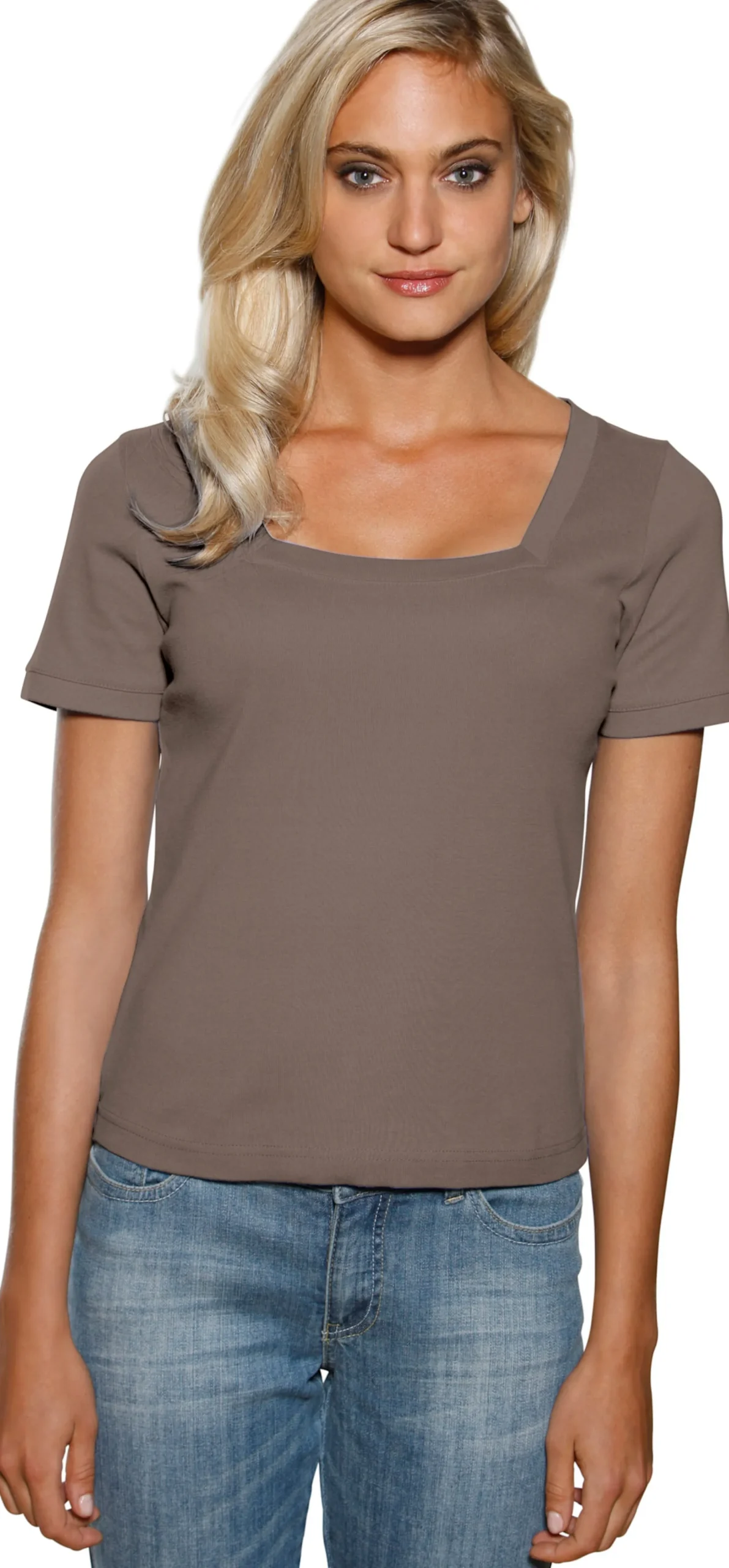 Basics|Shirts|heine Shirt aus Rippenware taupe