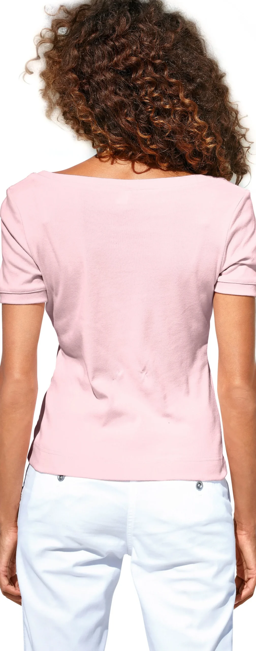 Basics|heine Shirt aus Rippenware rosé