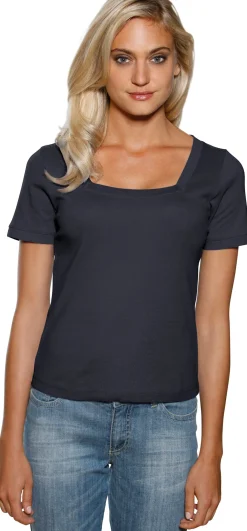 Basics|heine Shirt aus Rippenware marine
