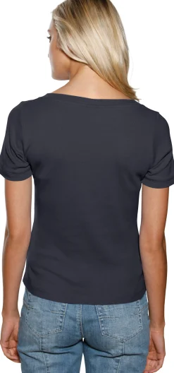 Basics|heine Shirt aus Rippenware marine