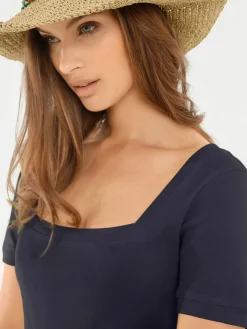 Basics|heine Shirt aus Rippenware marine