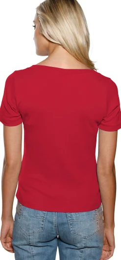 Strandmode|Basics|heine Shirt aus Rippenware rot