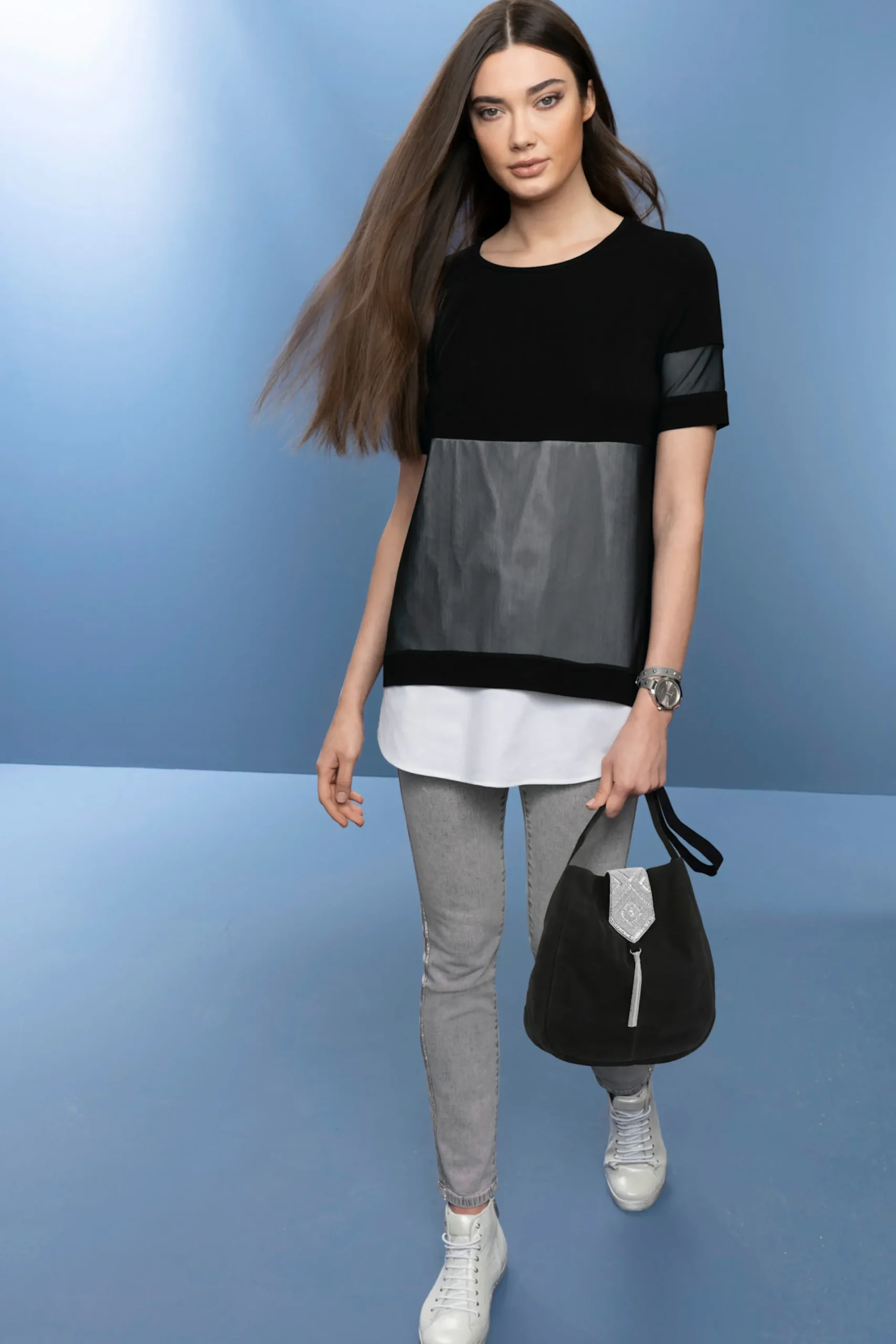 Shirts|heine Shirt im Lagen-Look schwarz