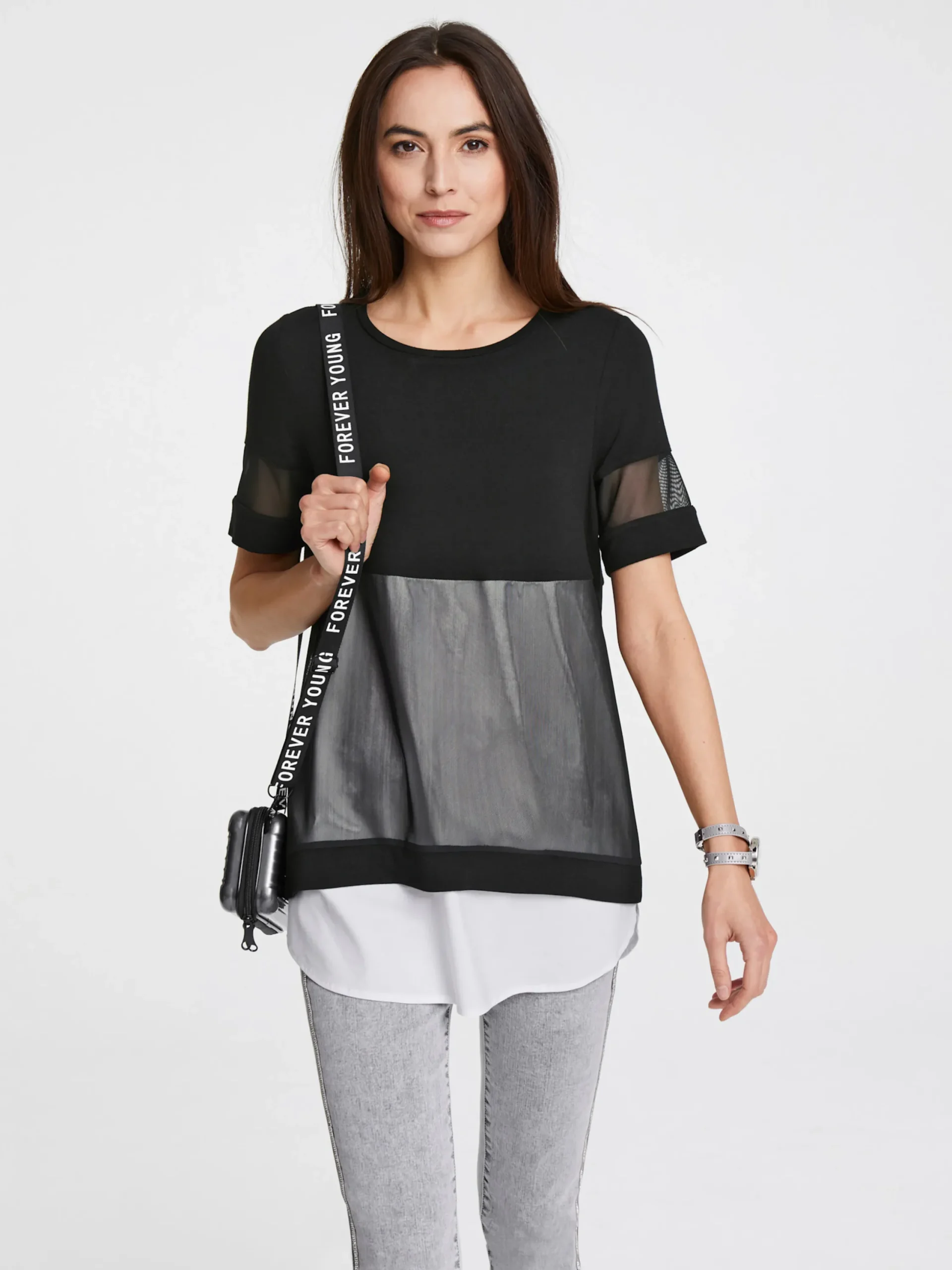 Shirts|heine Shirt im Lagen-Look schwarz