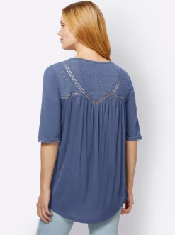 Shirts|heine Shirt mit Spitze jeansblau