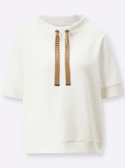 Shirts| Shirt mit weitenverstellbarem Stehkragen ecru