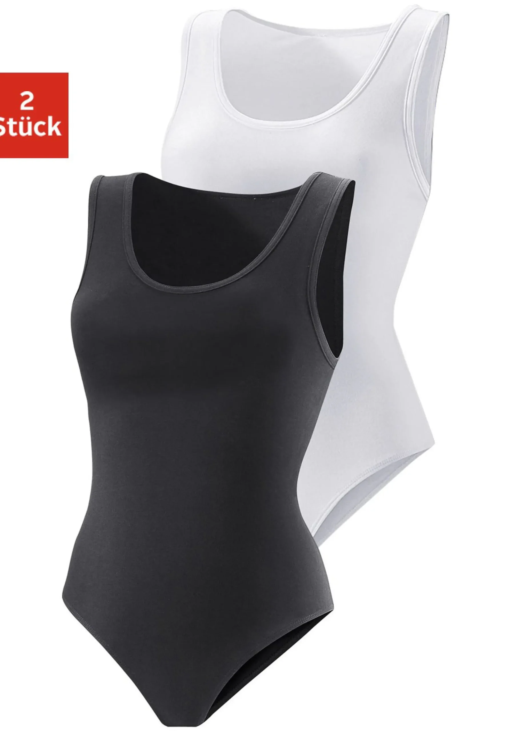 Strandmode|Shirts|Vivance Shirtbody schwarz,weiß
