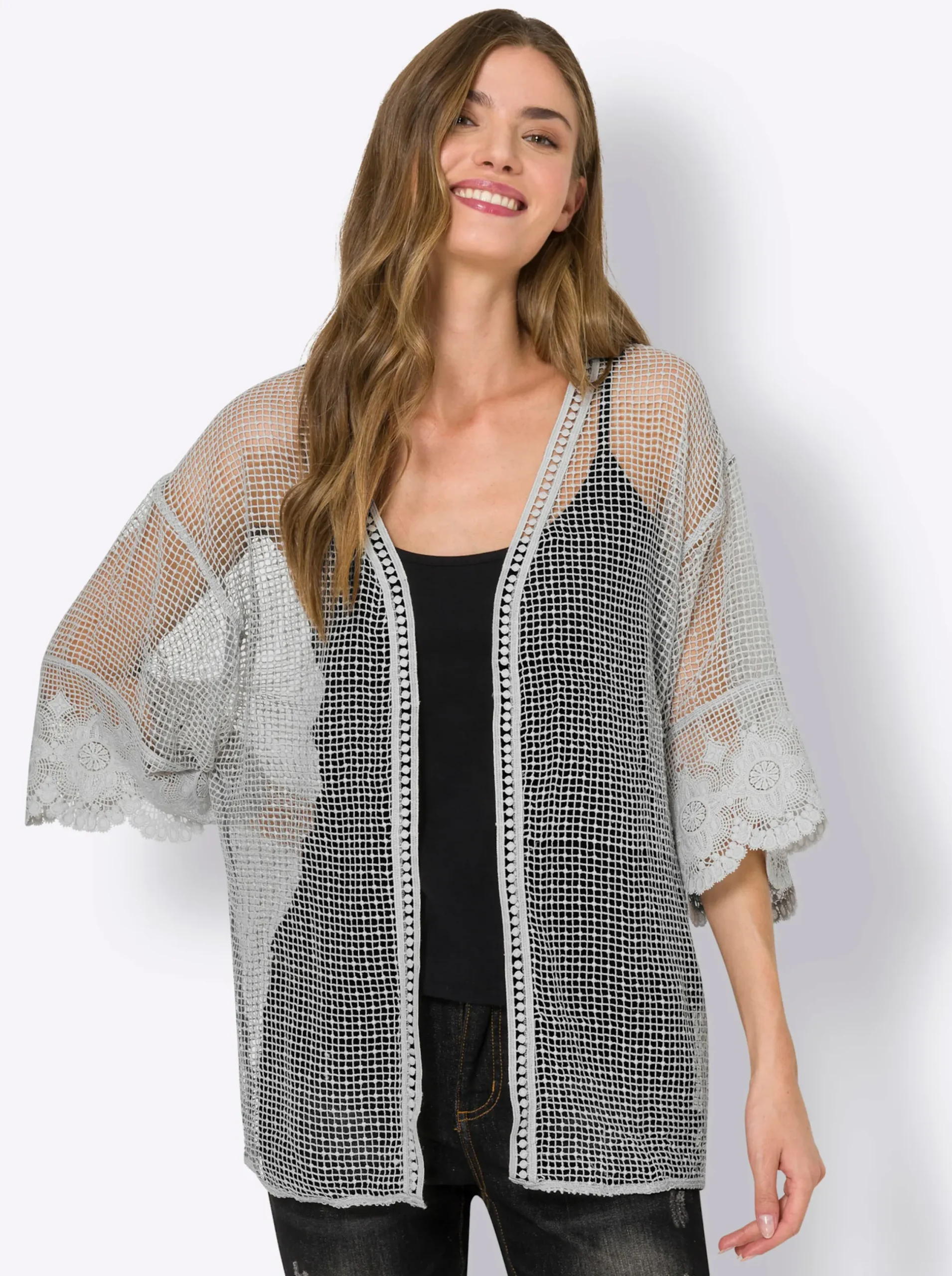Jacken|heine Shirtjacke hellgrau