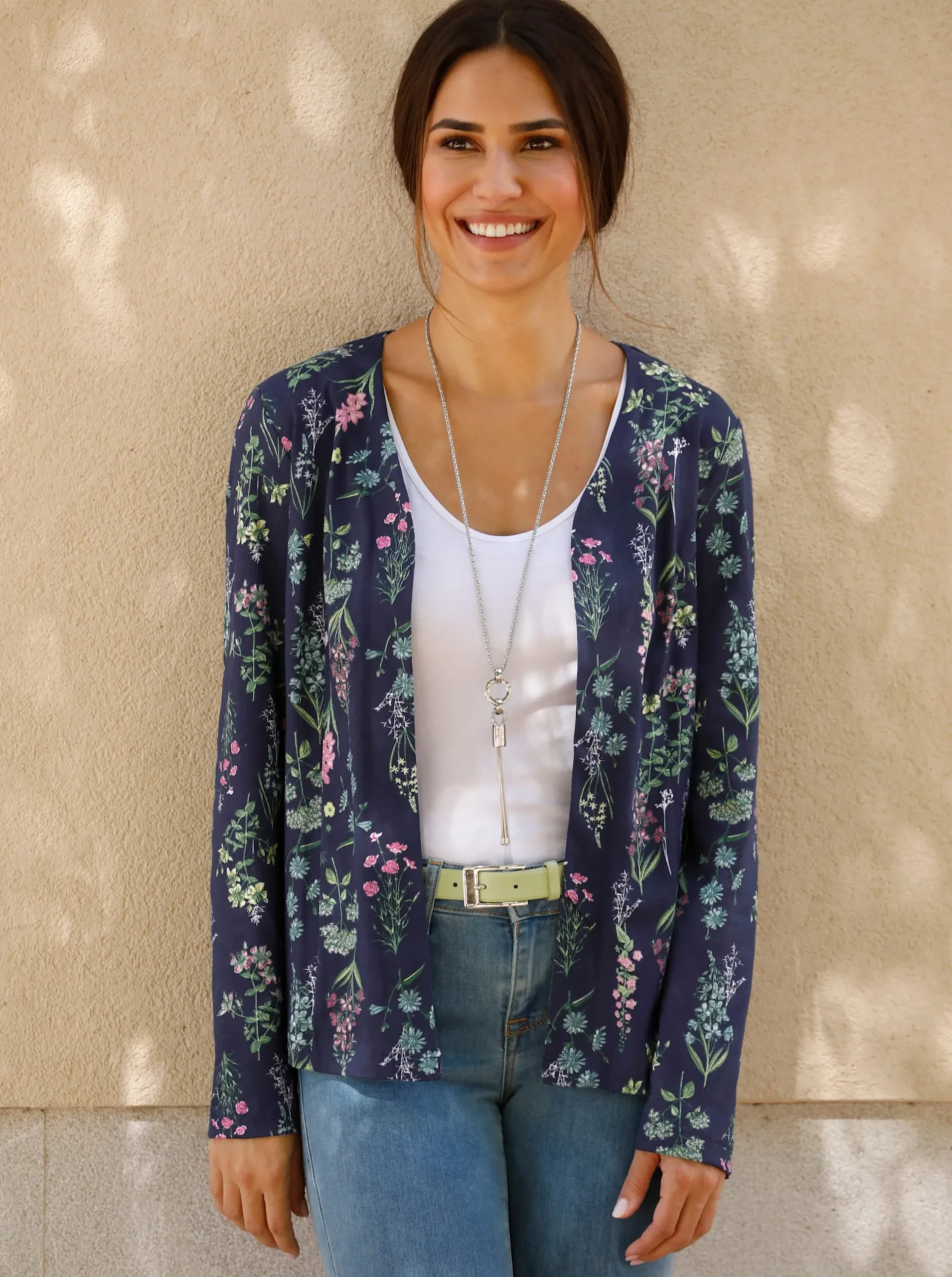 Shirts| Shirtjacke marine-altrosa-bedruckt