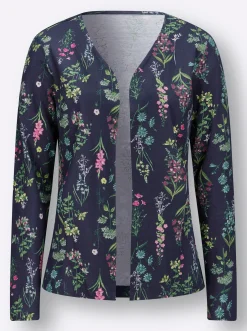 Shirts| Shirtjacke marine-altrosa-bedruckt