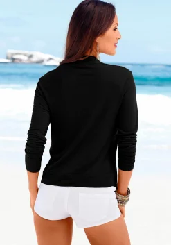 Strandmode|Jacken|LASCANA Shirtjacke schwarz