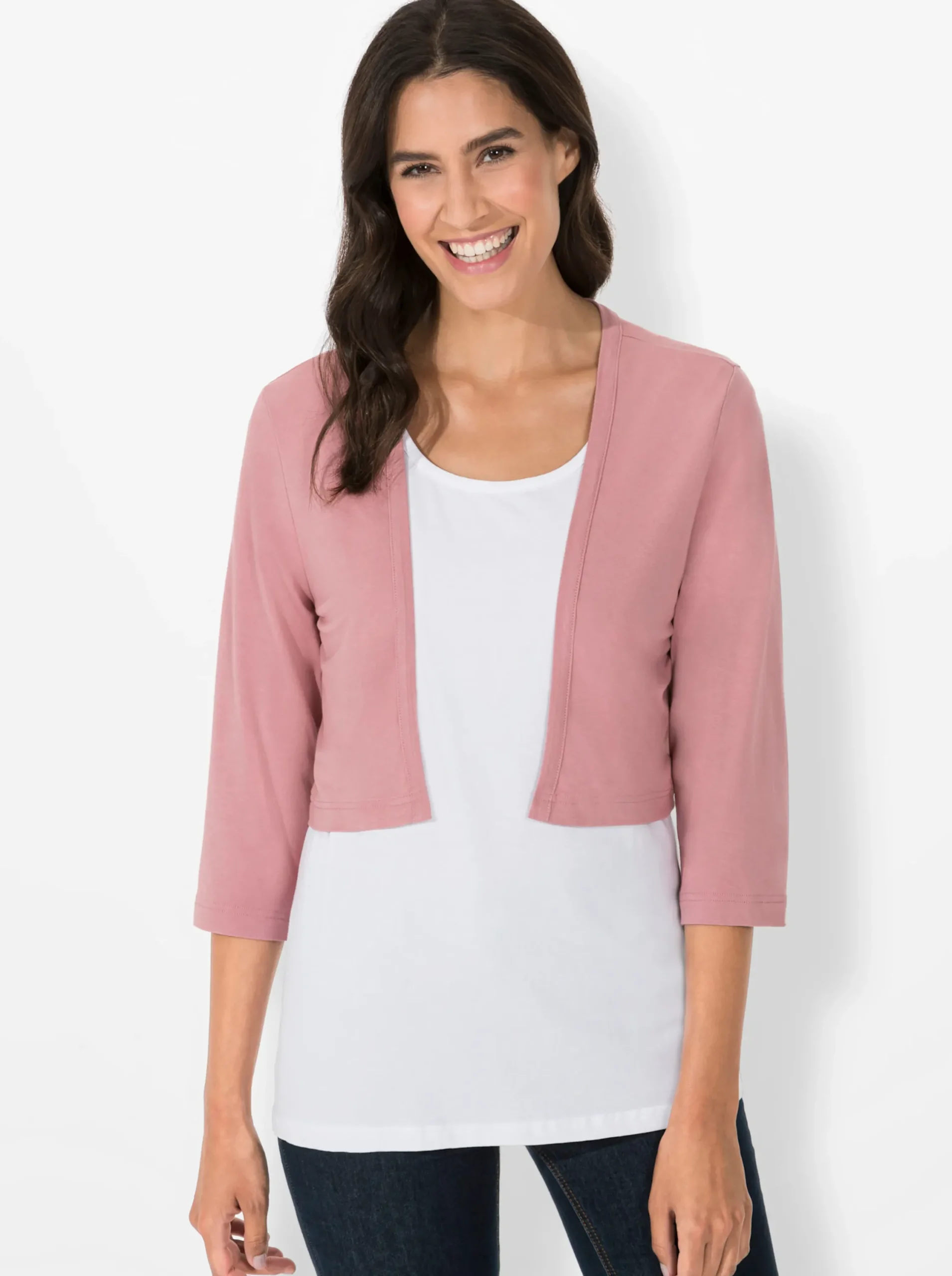 Strandmode| Shirtjacke in Viskose-Qualität rosenquarz