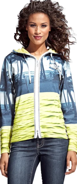 Strandmode|Jacken|heine Shirtjacke mit Fotoprint limette