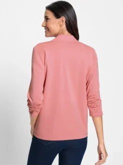 Jacken| Shirtjacke mit gerafften Ärmeln flamingo