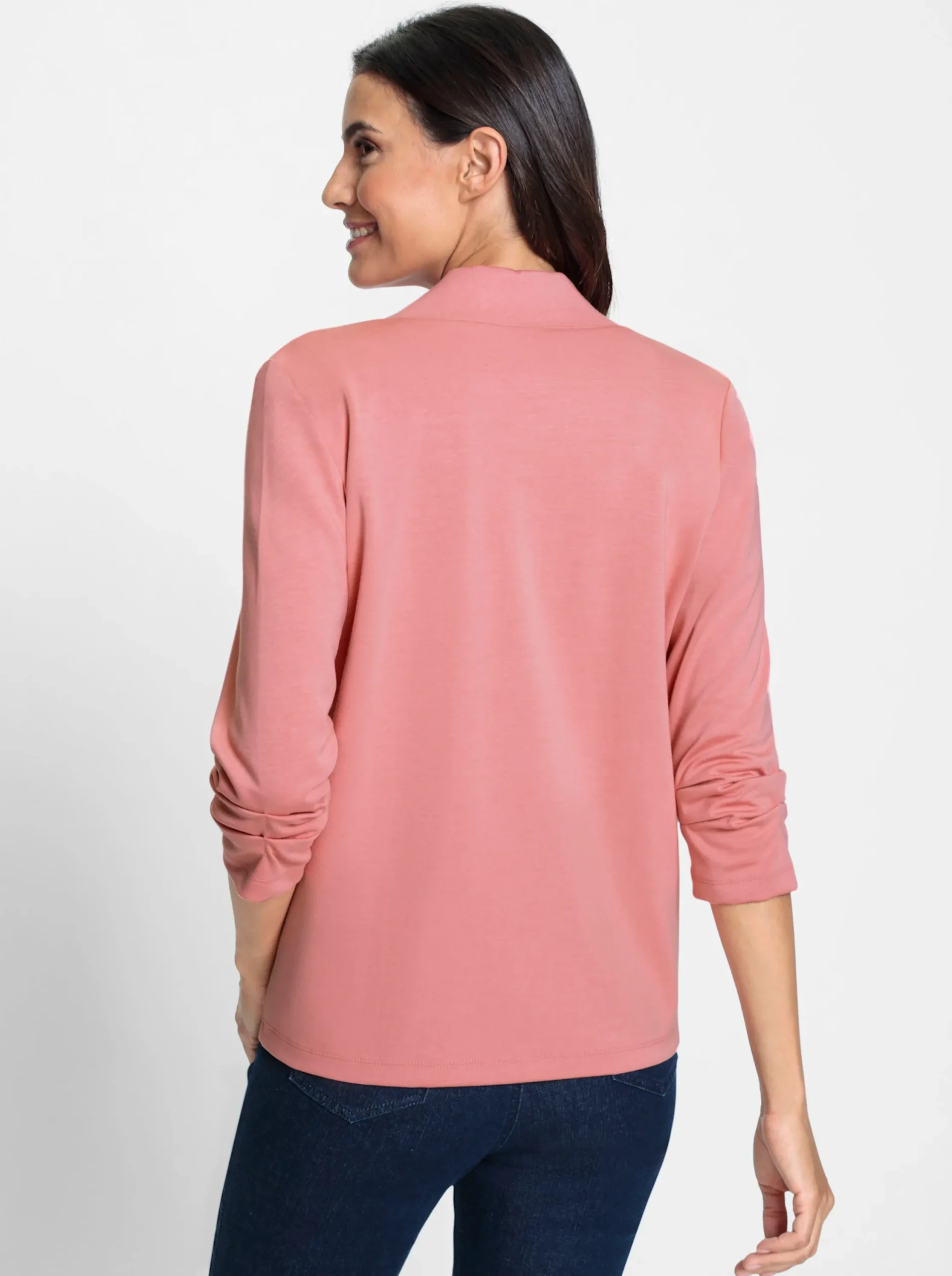 Jacken| Shirtjacke mit gerafften Ärmeln flamingo