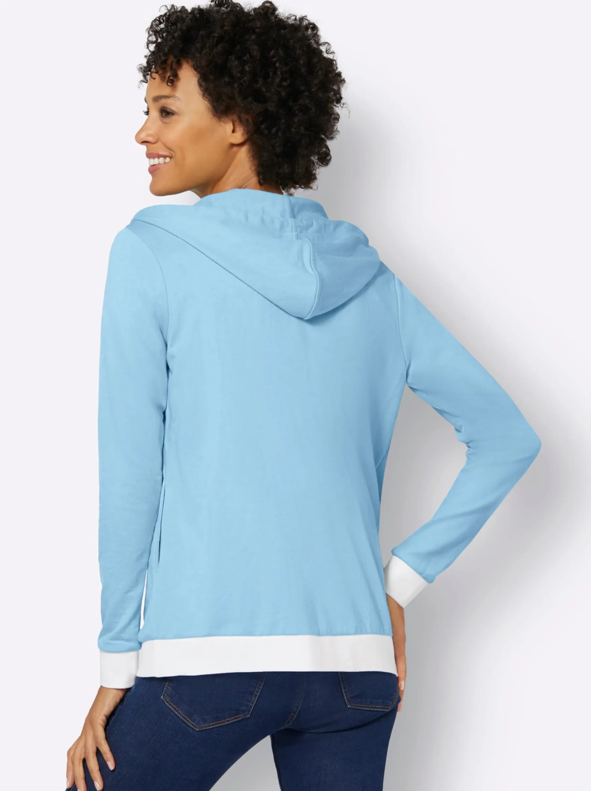 Jacken| Shirtjacke mit Kontrast-Details aqua