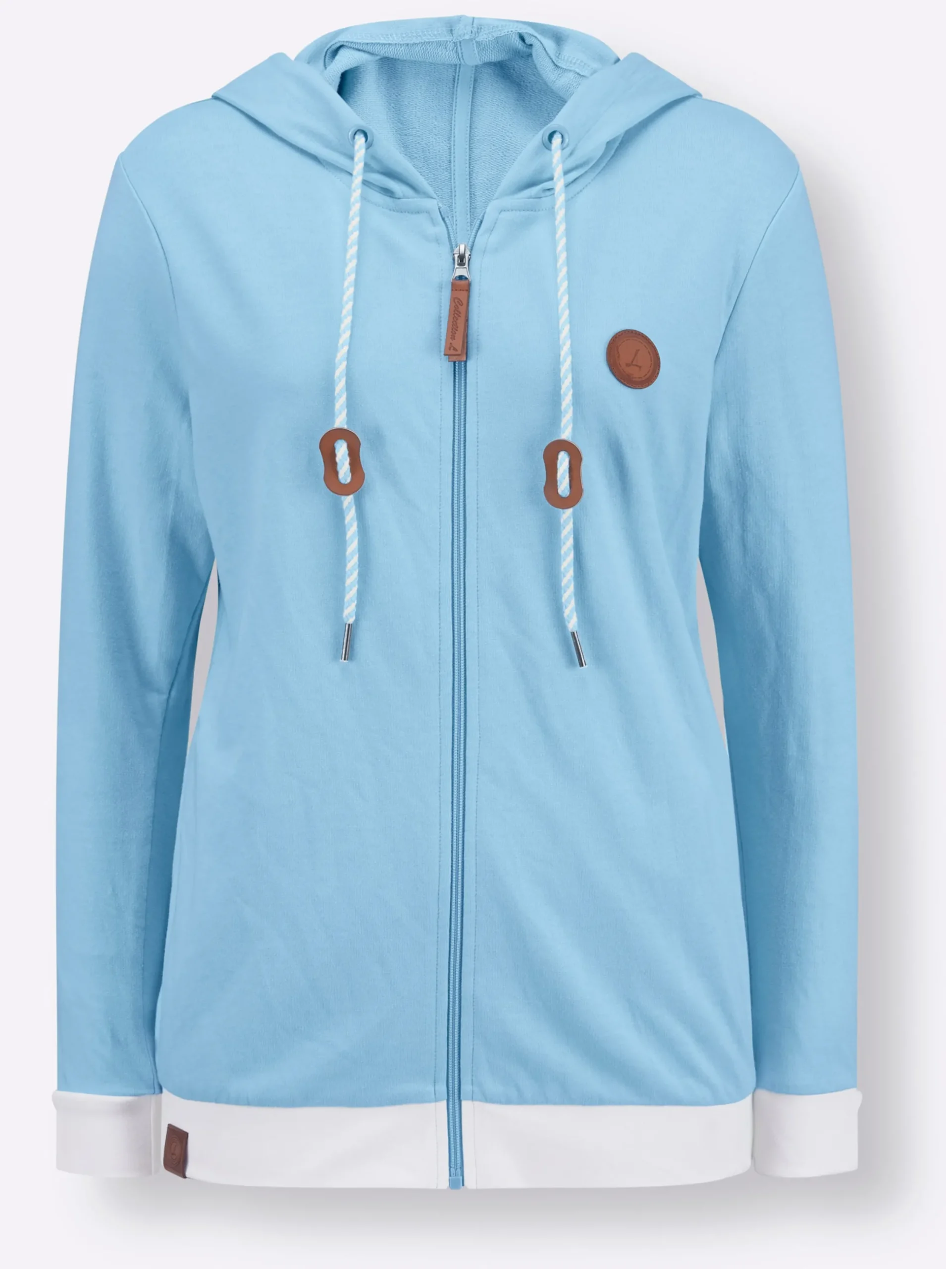 Jacken| Shirtjacke mit Kontrast-Details aqua