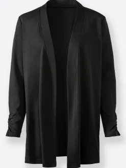 Jacken| Shirtjacke mit Ärmel-Raffungen schwarz