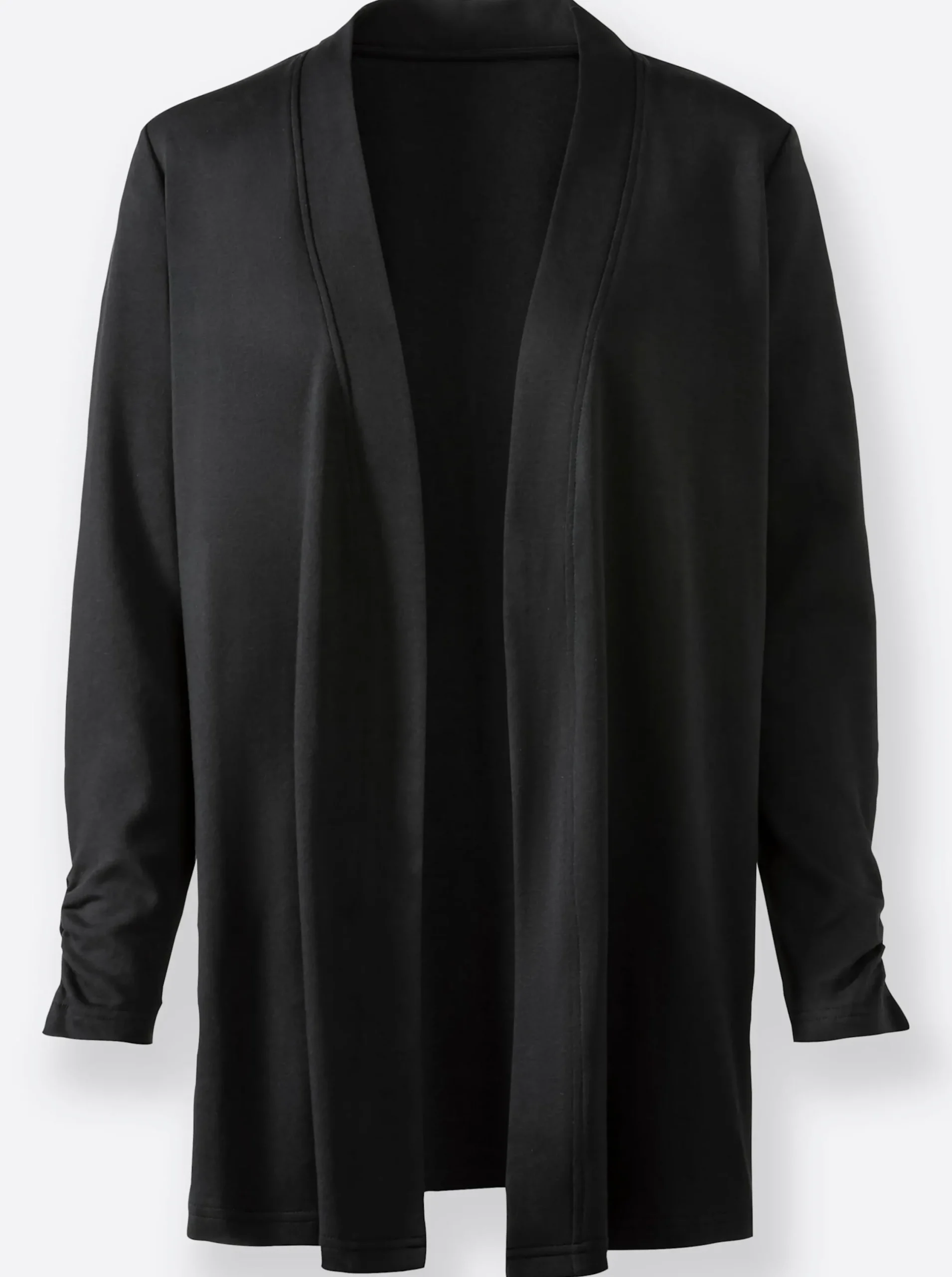 Jacken| Shirtjacke mit Ärmel-Raffungen schwarz