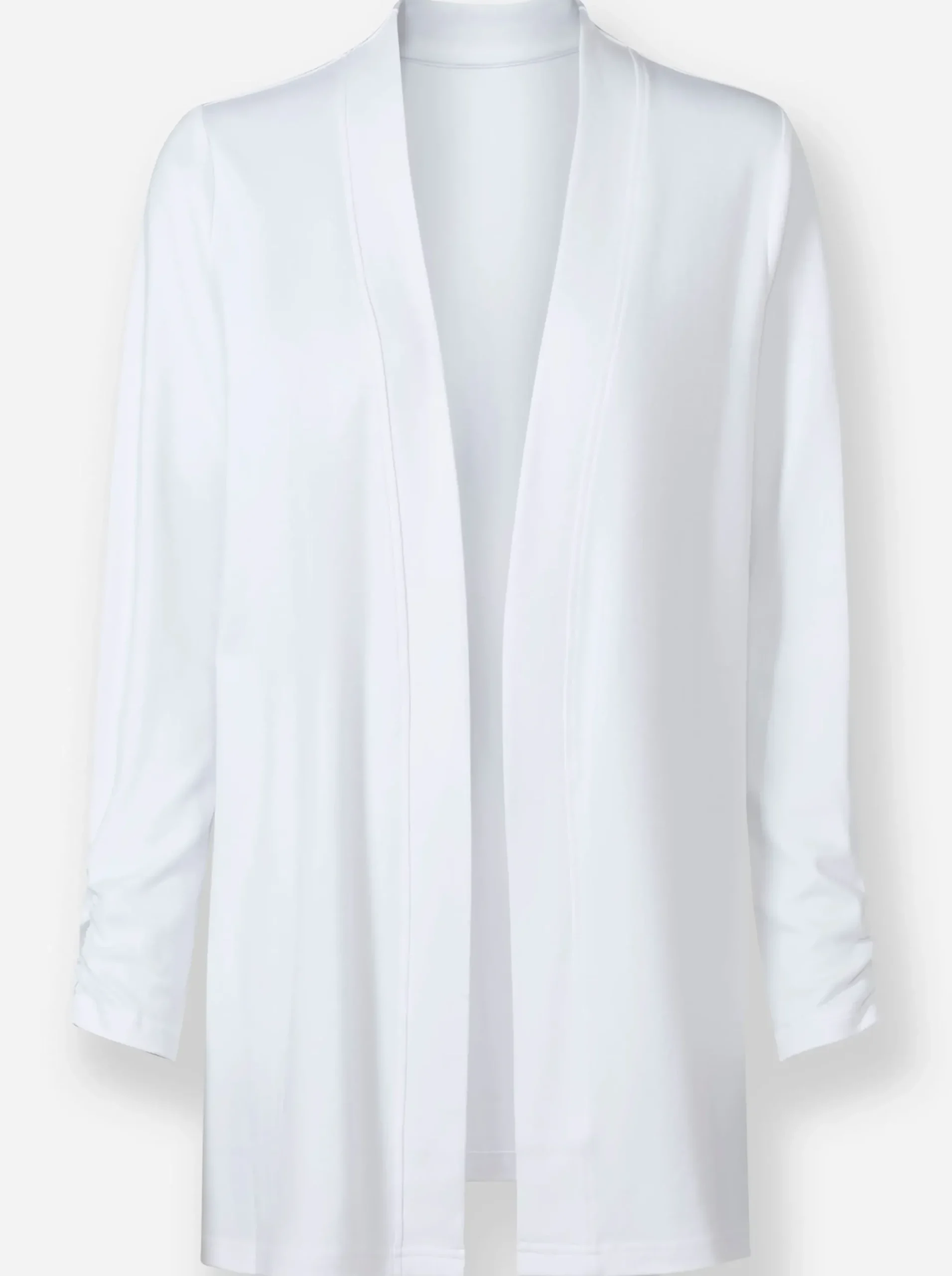 Jacken| Shirtjacke mit Ärmel-Raffungen weiß