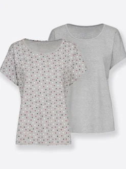 Homewear|Homewear|feel good Shirts grau+grau-gepunktet
