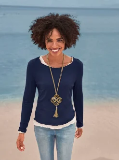 Shirts|heine Shirt-Set in Viskose-Qualität marine-ecru