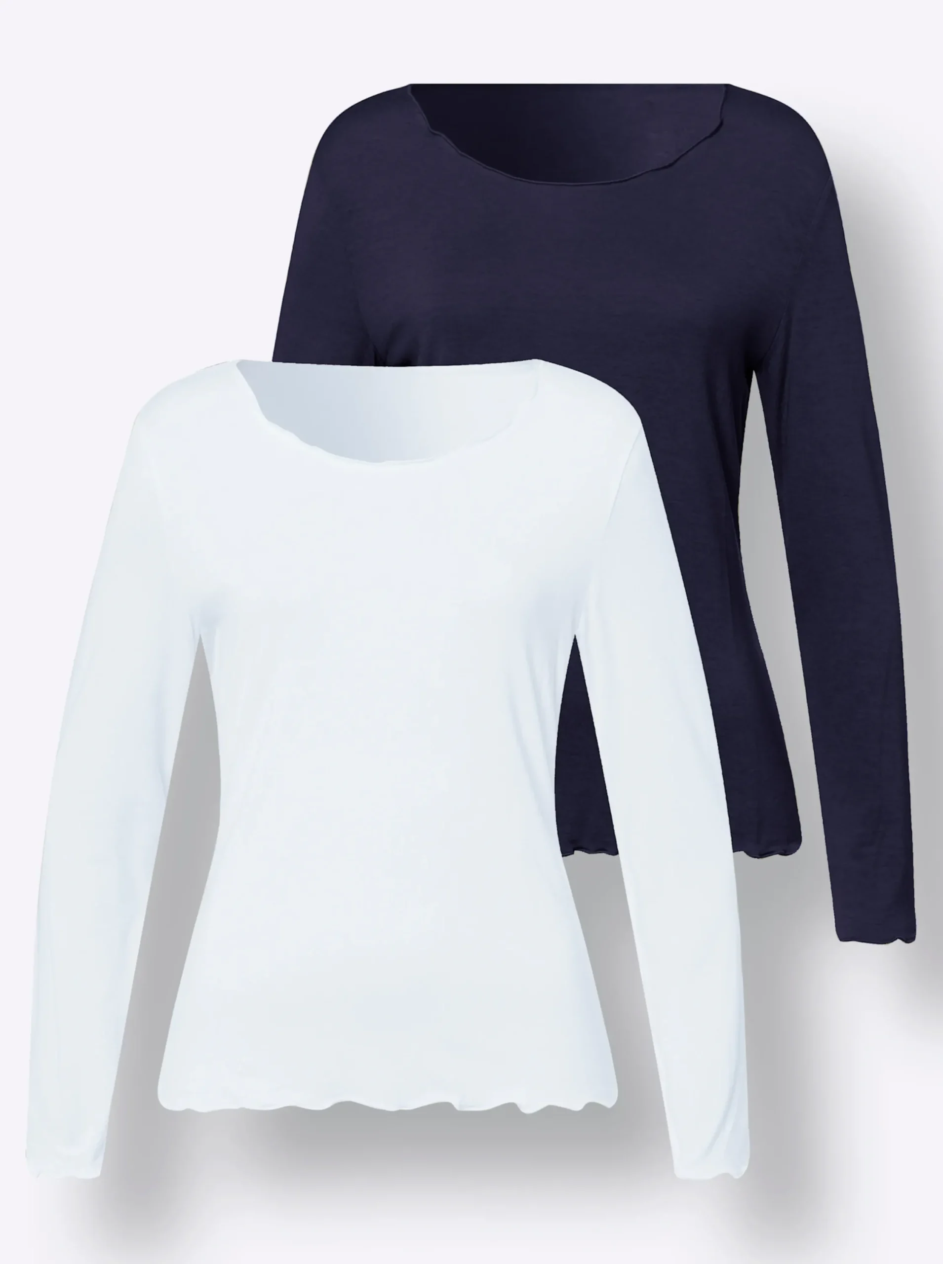 Shirts|heine Shirt-Set in Viskose-Qualität marine-ecru
