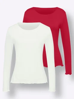 Shirts|heine Shirt-Set in Viskose-Qualität rot-ecru