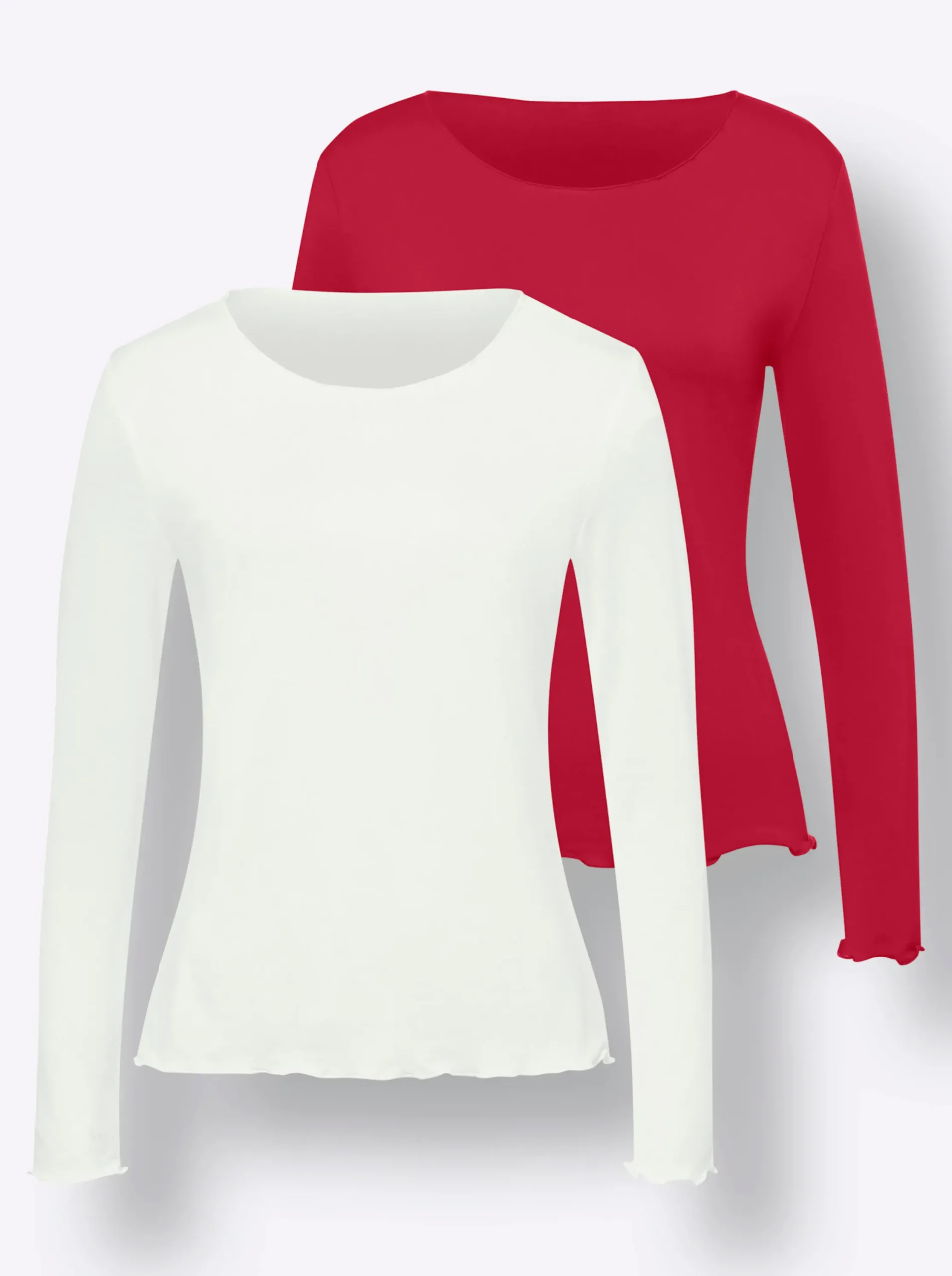 Shirts|heine Shirt-Set in Viskose-Qualität rot-ecru