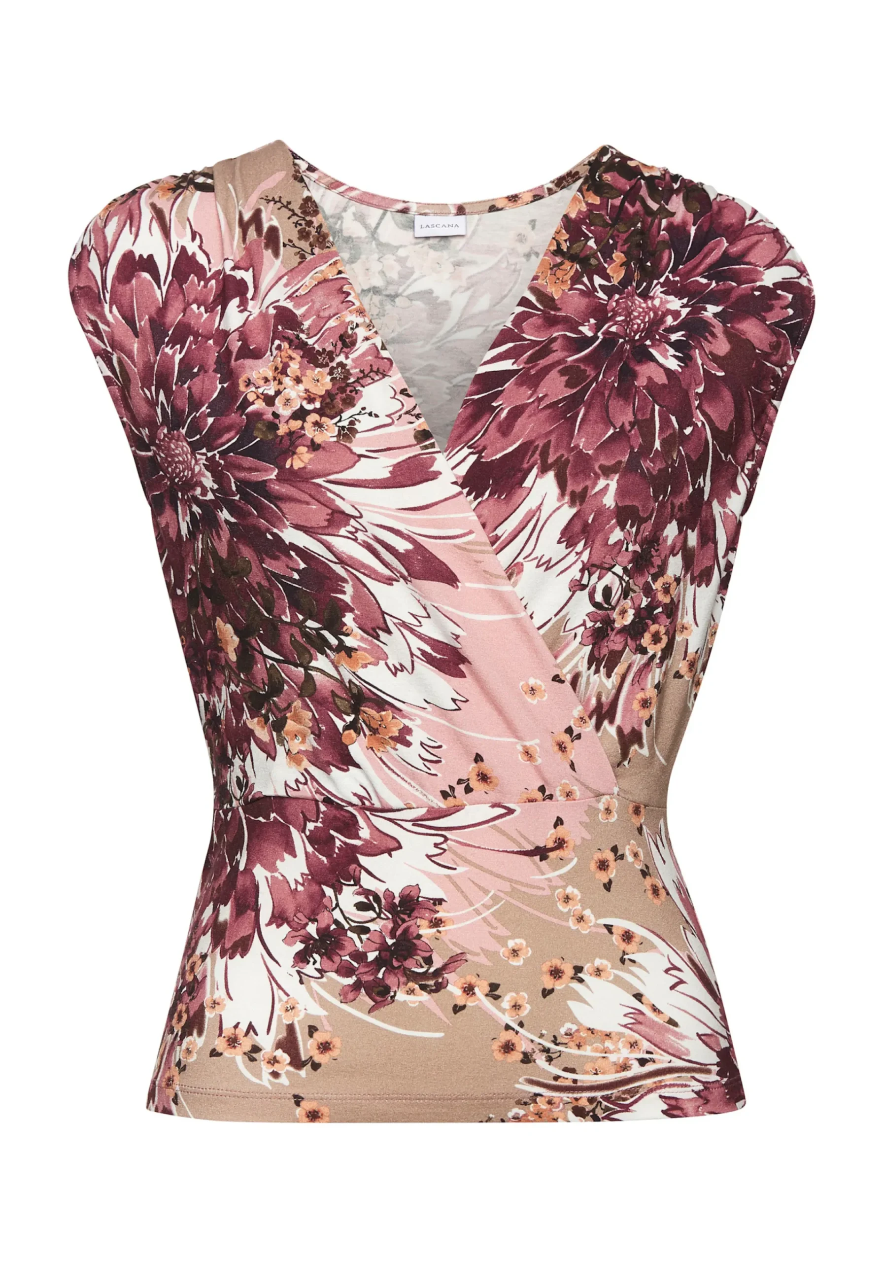 Strandmode|LASCANA Shirttop taupe-beerebedruckt