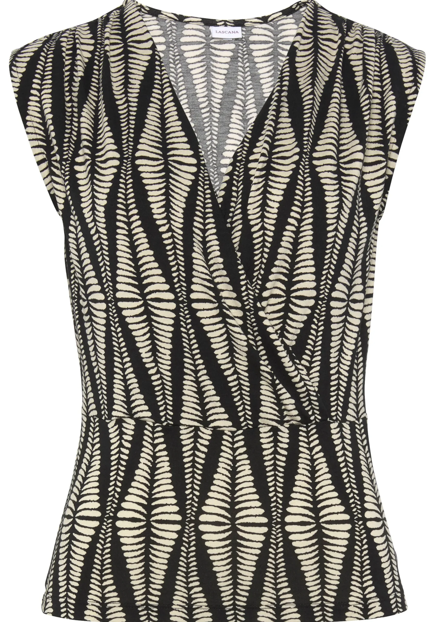 Strandmode|Shirts|LASCANA Shirttop schwarz-sandbedruckt
