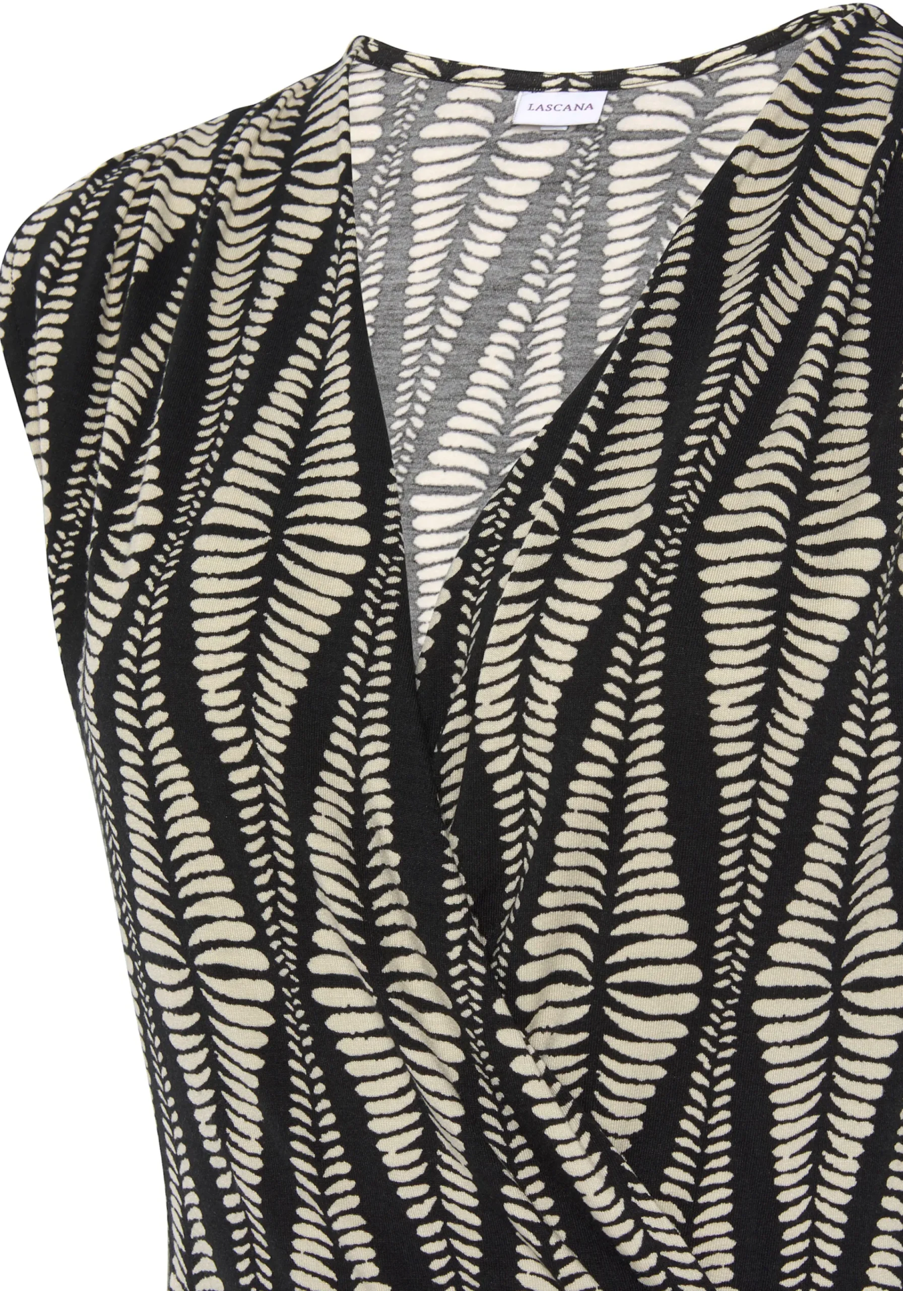 Strandmode|Shirts|LASCANA Shirttop schwarz-sandbedruckt